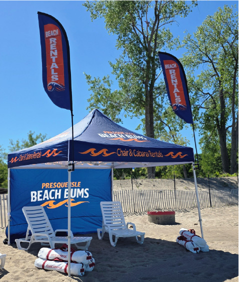 Rent Cabanas and Beach Chairs from Presque Isle Beach Bums